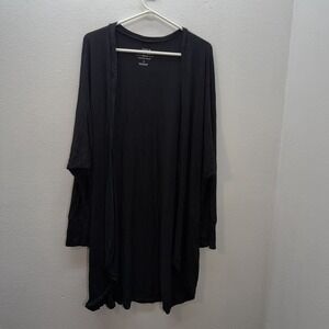 Torrid Super Soft Knit Long Line Cardigan Black Plus Size 1 / 1X Flowy Knit